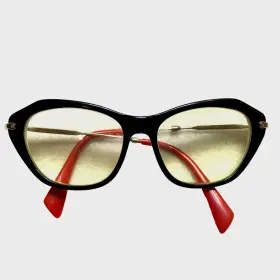 Bp17678402 Miu Eyeglasses Red Black Gold Cats Eye Retro