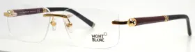 58-15-140 Mont Blanc Mb483 Montblanc 030 Gold Mens Rectangle Rimless Eyeglasses B 37 A