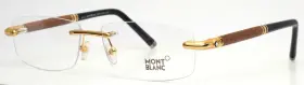 58-15-140 Mont Blanc Mb491 Montblanc 030 Gold Mens Rectangle Rimless Eyeglasses B 33