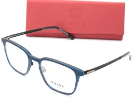 10204o Morel Oga Bn08 Rectangle Blue Mens Eyeglasses 52mm