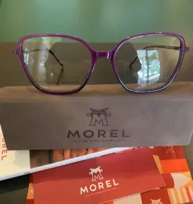 30277l Morel Lightec Mod Purple And Black Acetate Square 54mm Eyeglasses