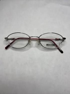 47-18-130 Moschino M3092-v Nos Silver And Red Italian Eyeglasses Frames