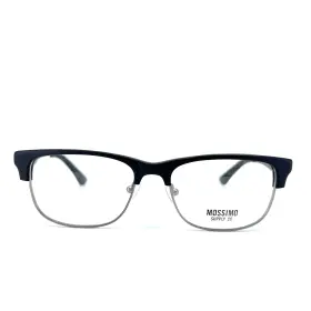 Ms-1077 Mossimo Eyeglasses Ms 1077 Matte Black Silver Brow Line Frames 53 17 135 Mm