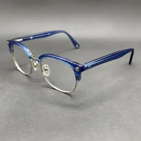 9563-060925-20.95 Muse 35-002405 Eyeglasses Frame Blue And Silver 51-18-145 Used