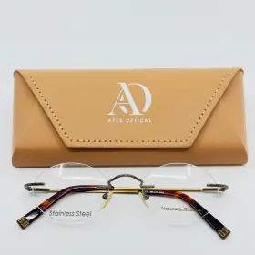 A-20-135 Naturally Rimless Nr-143 New Brz Bronze Eyeglasses N/a-20-135 B N/a