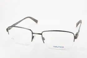 Nautica 7265-027 N7265 027 Gunmetal 56-20-140 Half Rimless Eyeglass Frame Flex Hinge N142
