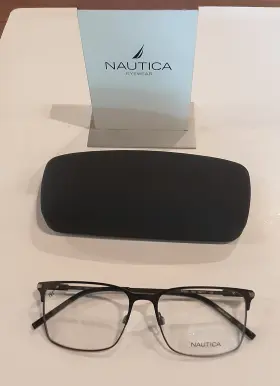 56-17-145 Nautica N7321 005 Black Optical Eyeglasses Frames With Case 1/2 Rim