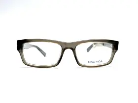 Nautica N8078 New Grey Clear Thick Rectangular Glasses 057 51 16 140