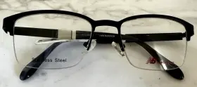 51-18-140 New Balance Nb497-1 Nwt Eyeglasses Frames Only Black Gun Half Rim