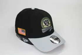 39thirty New Era 60291045 Las Vegas Raiders Salute To Service Flex Hat Medium-large