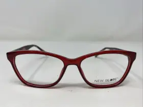52-16-135 New Globe L4095 Crimson Red Plastic Full Rim Eyeglasses Frame Z154