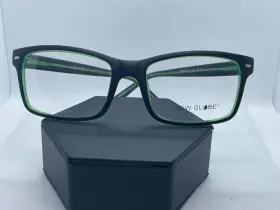 55-18-140 New Globe M439 Green Mens Plastic Eyeglass Frames