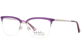 168990-3 Nicole Miller Dix Bay C03 Eyeglasses Womens Mauve/silver Semi Rim 55mm