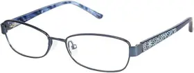 49-15-123 Nicole Miller 882851339795 New Kids Eyeglasses Frame - Fleur C01 Navy Blue