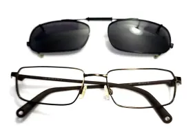 4241 Nike Brown Metal Rectangle Eyeglasses Frame 54-17 140 W Sunglasses Clip