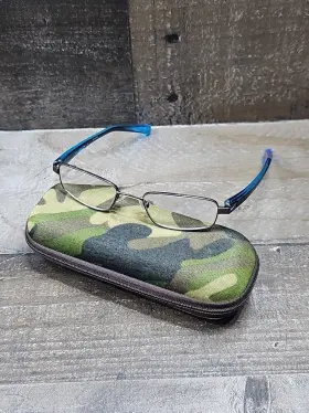 4673 Nike Flexon 924 Kids Gunmetal Blue Rectangular Eyeglasses 47-17 135 W Case