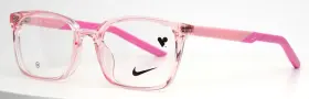 47-17-135 Nike 5036 688 Transparent Pink Girls Kids Rectangle Eyeglasses B 35
