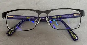 5574-002 Nike Eyeglasses 5574 002 Black Blue Rectangle Frames Only 50-14 130