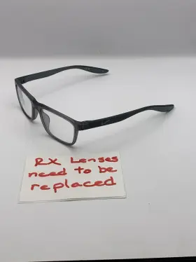 54-17-140 Nike 7046-034 Eyeglasses 7046 Gray Rectangular Plastic Frames Mens