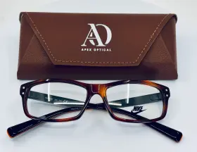 55-16-145 Nike 7206 220 Brown Black Unisex Rectangle Full Rim Eyeglasses B 34