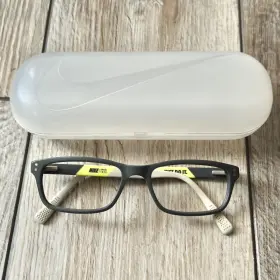 7237-065 Nike 7237 065 Black Yellow Gray Rectangular Eyeglasses Frames 140 52 17 With Case