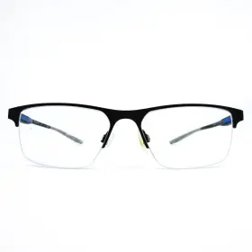 57-17-140 Nike 8045-004 8045 004 Satin Black Mens Rectangle Half Rim Eyeglasses