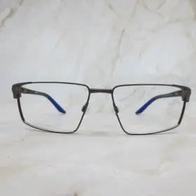 55-15-135 Nike 8053-074 Eyeglasses Frame 8053 074 Mens Brushed Gray Half Rim Rectangular