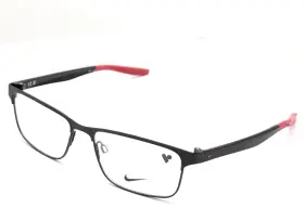 8130-073 Nike 8130 073 Rectangle Satin Black Gym Red Mens Eyeglasses 56mm