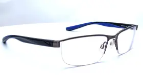 8172-070 Nike 8172 070 Brush Gunmetal Rectangle Half Rim Mens Eyeglasses 56mm