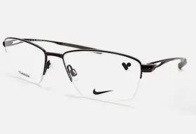 Nike 886895577519 New Eyeglasses 6045 001 56-17 145 Black Semi-rimless Titanium Metal Frames