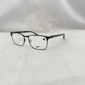 5400 Nike 886895702454 Mens Square Browline Full Rim Demo Eyeglasses Black Pre-owned 5400 Nike 886895702454 Mens Square Browline Full Rim Demo Eyeglasses Black Pre-owned