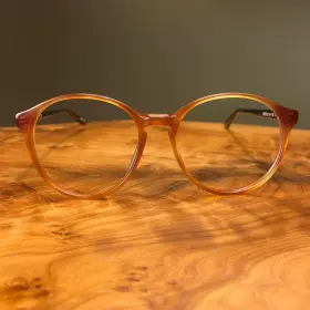 54-18-145 Norris-bloc Sn353 Round Eyeglasses Amber Translucent Black Frames 54-18-145 Norris-bloc Sn353 Round Eyeglasses Amber Translucent Black Frames