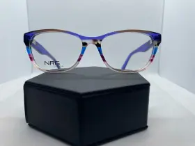 51-15-135 Nrg R5101 Women Young Adult Plastic Eyeglass Frame Purple Brown Marble