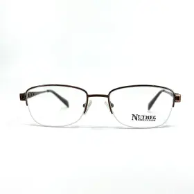 Nm220-br Nutmeg Collection Eyeglasses Nm220 Br Brown Half Rim Frames 52 18 140 Mm
