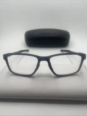 0555 Oakley 8140 Ox 8153 Satin Grey Smoke Eyeglasses Frame 55-17 Metalink With Case