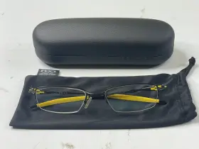 Oakley Ox3129 Ox3129-0851 Half-rim Eyeglasses Frame Matte Black Yellow 53-18-136 Case