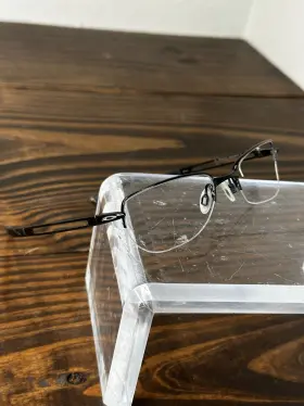 Ox5045-0151 Oakley Frag Unisex Polished Black Metal Half Rim Eyeglasses Frame