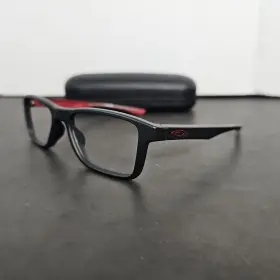 Ox8108-0253 Oakley Fin Box Matte Steel Gray Red Eyeglasses Frames 51-18 135