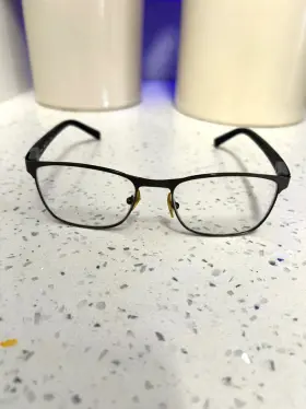 Oga 8282o Pewter Gray Metal Black Plastic Flawed Eyeglasses Frames 54 18 145
