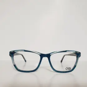 53-17-140 Ogi 2243 Womens Emerald Designer Semi Cat Eyeglasses And Case Made In Japan