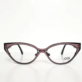 54-15-140 Ogi 4302 Womens Unique Pink Designer Cat Eyeglasses Frames Made In Korea
