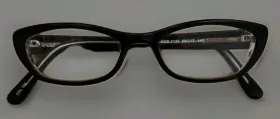 50-17-140m Ogi 7133 Heritage 106 Black / Crystal Glasses Cat Eye Frame Clamshell