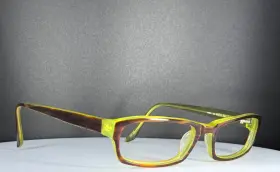 Mod.3059 Ogi Vtg Brown Green Unisex Rectangle Full Rim Eyeglasses Frames Only