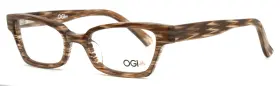 45-17-130 Ogi Ok305 491 Brown Fiber Girls Kids Semi Cat Eye Eyeglasses B 27