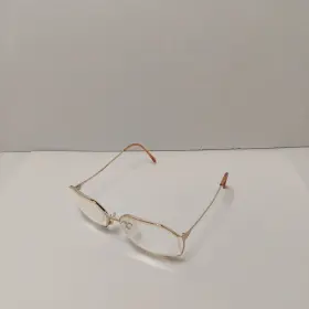 56-15-140 Oleg Cassini Oc886 Vintage Oc 886 Eyeglasses Frames Gold Round Oversized