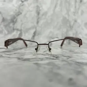 51-18-135 Oleg Cassini Oco318 200 Eyeglasses Half Rim Brown Rectangular Frames