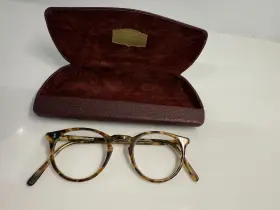 22-145 Oliver Peoples 5183 Oftmalley Vintage Ov Tortoise Eyeglasses 45 With Case