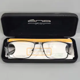 Ono 849344046356 Optical Eyeglasses C16240 Black Stainless-steel Frame 55-17-140 In Case