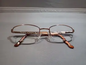 Osl707 Oscar De La Renta Brown Gold Eyeglass Frame Only