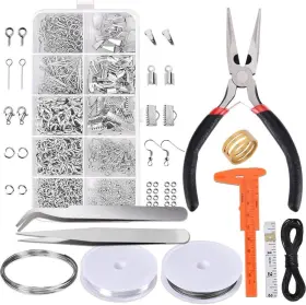 Jm-05 Paxcoo Jewelry Making Supplies Kit - Size 2 Silver Black Clear